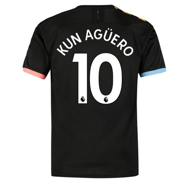 Trikot Manchester City NO.10 Kun Aguero Auswarts 2019-20 Schwarz Fussballtrikots Günstig